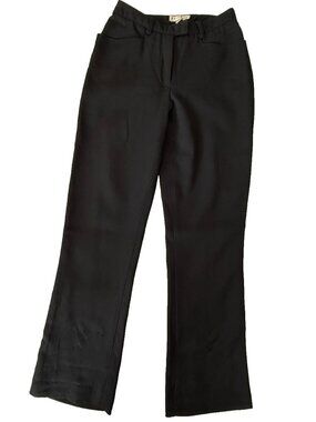 VINTAGE 90s BEBE BLACK 100% WOOL CREPE LINED SUIT PANTS MADE USA WOMENS 2P 25x29